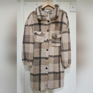Plaid Sherpa Coat